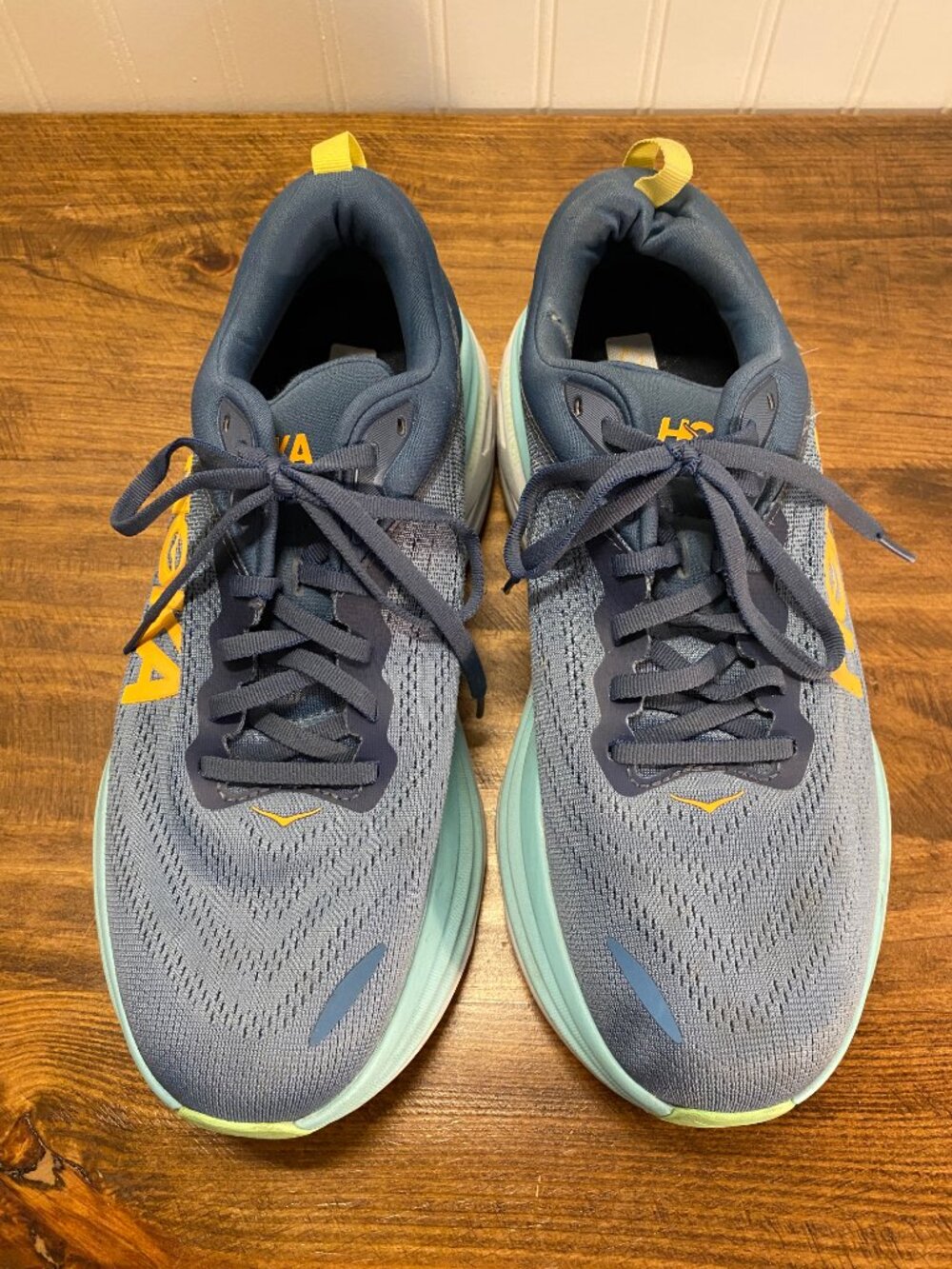 HOKA Bondi 8 Wide Running Shoes Blue and Mint - Men's Size 9.5 2E - Picture 3 of 15